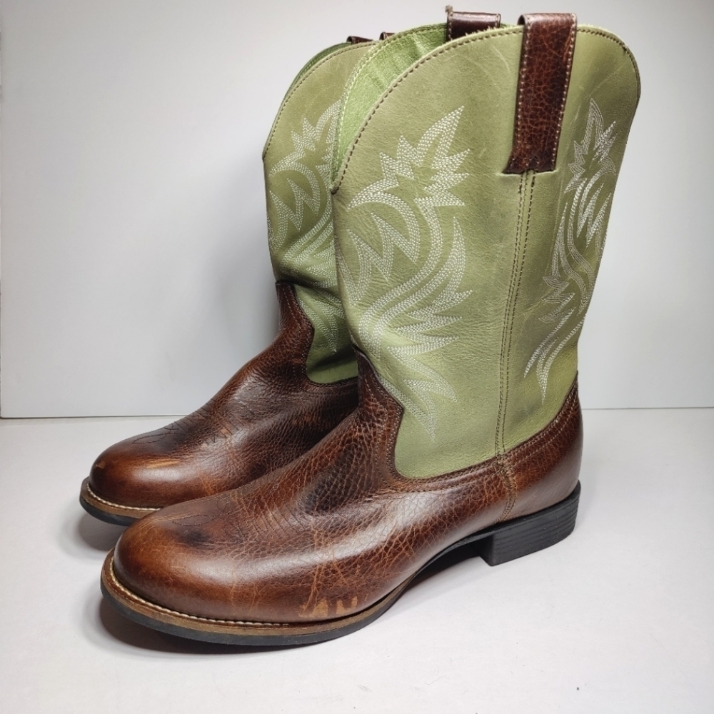 RedHead Men's Cowboy Brown Lime Leather Outdoor Waterproof Boots Size 13M